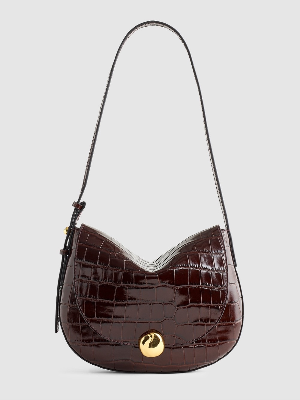 Madewell The Dakota Shoulder Saddle Bag in Chocolate Raisin